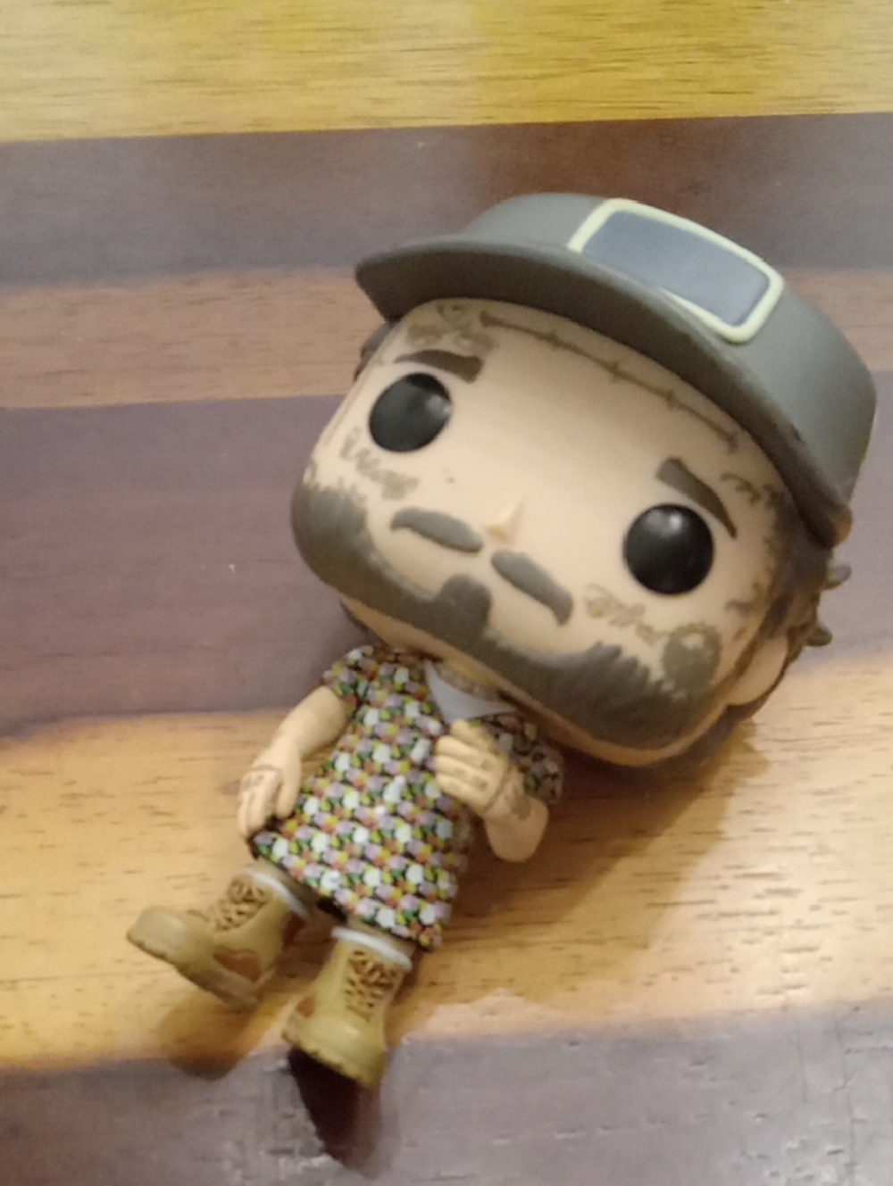 Funko Bearded Vinyl Figure with Gray Cap and Multicolor Shirt